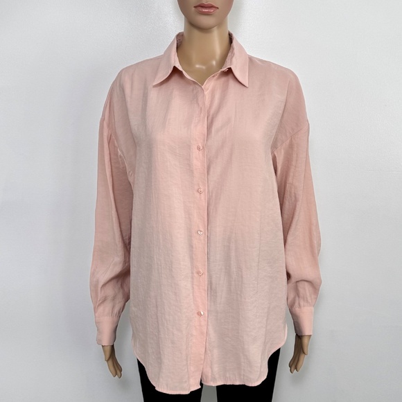 ONLY Onliris Long-sleeve Modal Shirt, Blush Pink, Boyfriend Fit Women's XS - Picture 2 of 9